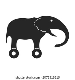 Wooden elephant vector icon.Black vector icon isolated on white background wooden elephant.