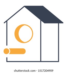 Wooden Empty Bird House Vector Icon Design