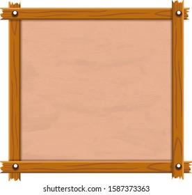 Wooden empty board with old paper. Vector illustration