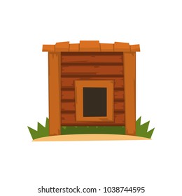 Wooden empty kennel vector Illustration on a white background
