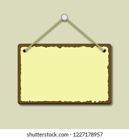 Wooden Empty Paper Open and Close sign for door. flat style. Vector illustration,open sign,plate. EPS 10
