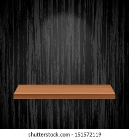 Wooden empty shelf for exhibit