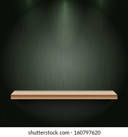 Wooden empty shelf for exhibit