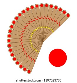 wooden fan vector