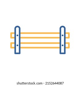 Wooden farm fence from crossed planking isolated icon. Farm animal sign. Graph symbol for your web site design, logo, app, UI. Vector illustration