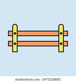 Wooden farm fence from crossed planking flat icon. Farm animal sign. Graph symbol for your web site design, logo, app, UI. Vector illustration