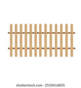 Wooden farm fence vector background. Realistic dark wood picket with oak texture.