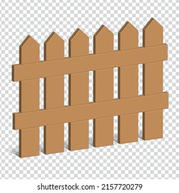 wooden fence 3d vector Illustration