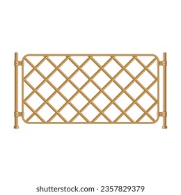 Wooden fence. Background of garden, picket,  wall and other railings. Determination of the border. Vector illustration in flat style.