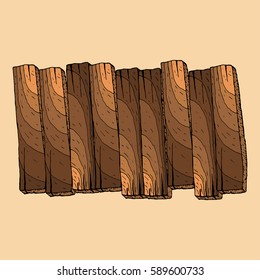 Wooden fence background vector illustration