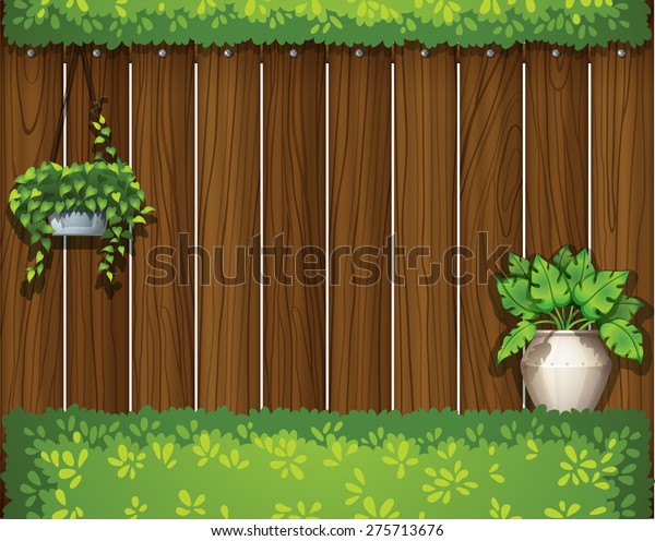 Wooden Fence Decorate Plants Stock Image Download Now