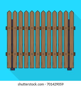 A wooden fence. A different fence single icon in flat style vector symbol stock illustration web.