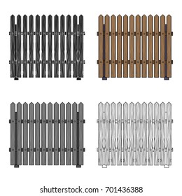 A wooden fence. A different fence single icon in cartoon style vector symbol stock illustration web.