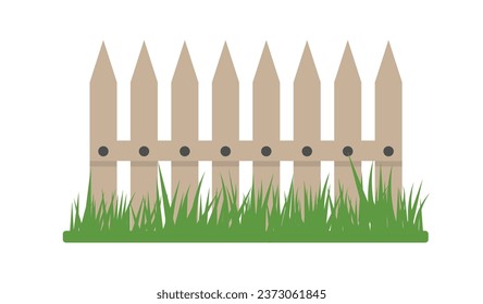 Wooden Fence Flat Deign Element.