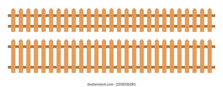 hölzerner Zaun auf flachem Vektorgrafik einzeln auf Weiß
