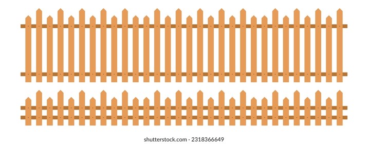 Valla de madera en ilustración vectorial de estilo plano aislada en blanco