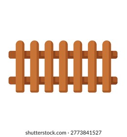 wooden fence flat style vector illustration	