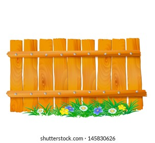 wooden fence with grass