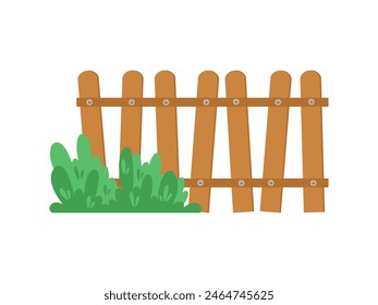 Wooden Fence with Grass Background