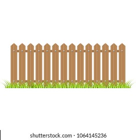 Wooden Fence Grass Vector Stock Vector Royalty Free Shutterstock