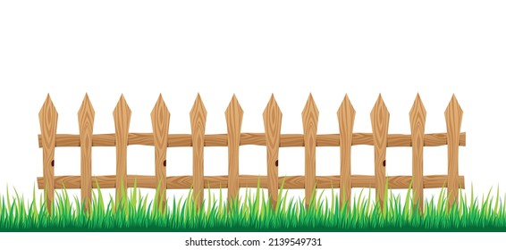 Wooden Fence Grass Vector Drawing Stock Vector Royalty Free Shutterstock