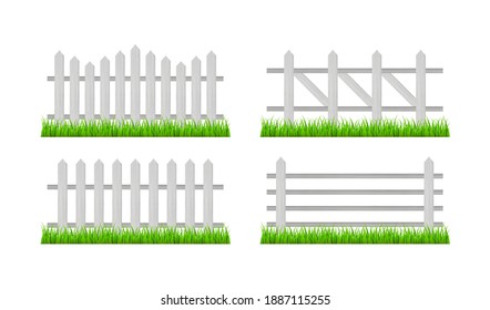 Wooden Fence Grass Vector Stock Illustration Stock Vector Royalty Free