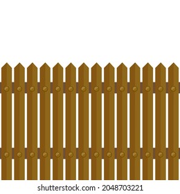 Wooden Fence Hedge Vector Illustration Stock Vector (Royalty Free ...