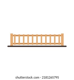 Wooden fence. Fence. Hedge Vector illustration. Wooden fence on white background.