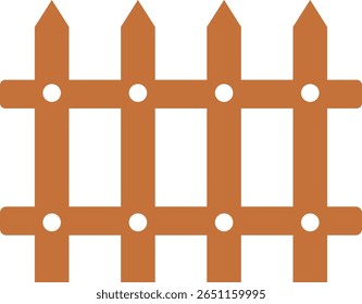 Ícone de cerca de madeira. Símbolo de Esgrima de Jardim Clássico. Cerca de madeira simples cerca de piquete cársico que incorpora simplicidade e segurança com suas linhas limpas e charme rústico.coleção de cerca de jardim de madeira.