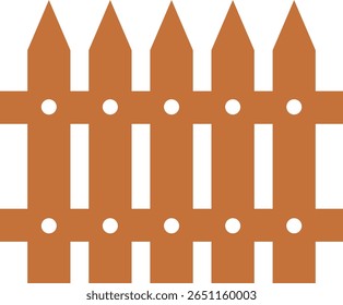Ícone de cerca de madeira. Símbolo de Esgrima de Jardim Clássico. Cerca de madeira simples cerca de piquete cársico que incorpora simplicidade e segurança com suas linhas limpas e charme rústico.coleção de cerca de jardim de madeira.
