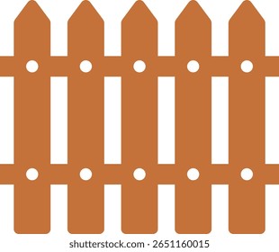 Ícone de cerca de madeira. Símbolo de Esgrima de Jardim Clássico. Cerca de madeira simples cerca de piquete cársico que incorpora simplicidade e segurança com suas linhas limpas e charme rústico.coleção de cerca de jardim de madeira.