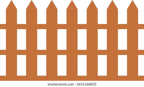 Ícone de cerca de madeira. Símbolo de Esgrima de Jardim Clássico. Cerca de madeira simples cerca de piquete cársico que incorpora simplicidade e segurança com suas linhas limpas e charme rústico.coleção de cerca de jardim de madeira.