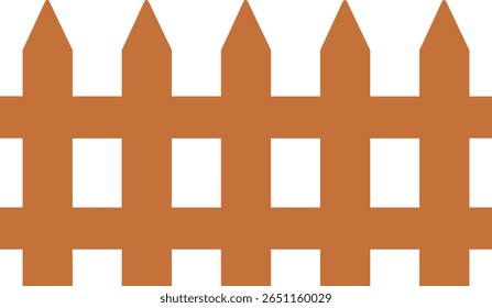 Ícone de cerca de madeira. Símbolo de Esgrima de Jardim Clássico. Cerca de madeira simples cerca de piquete cársico que incorpora simplicidade e segurança com suas linhas limpas e charme rústico.coleção de cerca de jardim de madeira.