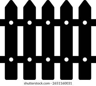Ícone de cerca de madeira. Símbolo de Esgrima de Jardim Clássico. Cerca de madeira simples cerca de piquete cársico que incorpora simplicidade e segurança com suas linhas limpas e charme rústico.coleção de cerca de jardim de madeira.