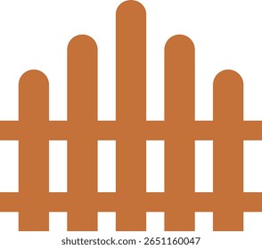 Ícone de cerca de madeira. Símbolo de Esgrima de Jardim Clássico. Cerca de madeira simples cerca de piquete cársico que incorpora simplicidade e segurança com suas linhas limpas e charme rústico.coleção de cerca de jardim de madeira.