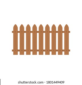 Wooden fence icon. Farm wood wall yard, cartoon garden. Timber gate background pattern