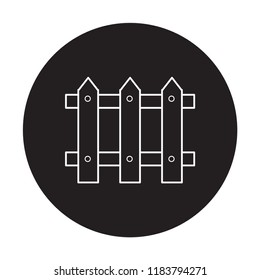 wooden fence icon flat black