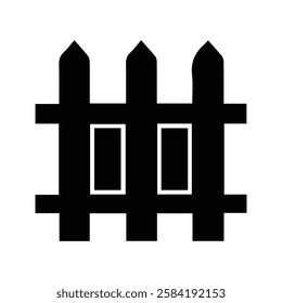 Wooden Fence Icon. Illustration of a yard or plantation fence.