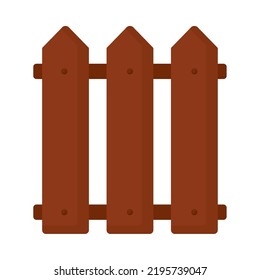 wooden fence icon isolated flat