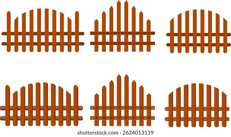 ícones de cerca de madeira definidos. sinal de parada. Ícones de cerca de jardim. Sinalização de segurança. reparação e construção

