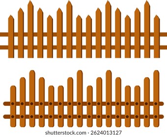 ícones de cerca de madeira definidos. sinal de parada. Ícones de cerca de jardim. Sinalização de segurança. reparação e construção
