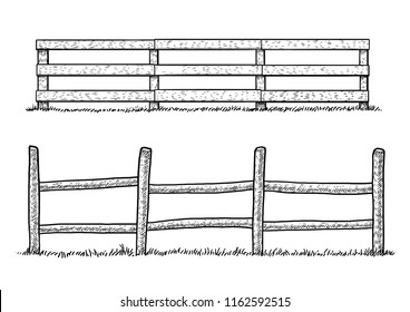 Wooden fence illustration 