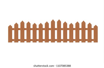 Wooden fence illustration isolated on white background.set icons fence made from vector illustration.