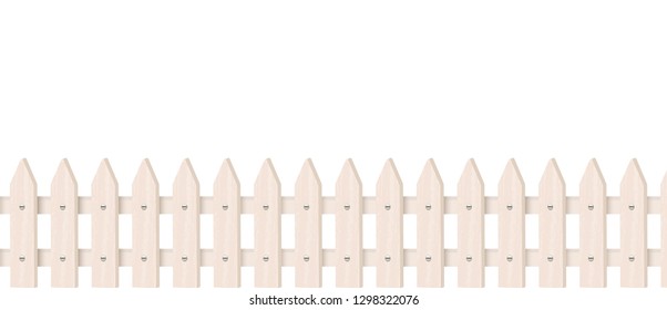 Wooden fence isolated on white background. Vector illustration