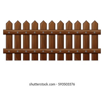 Wooden Fence Grass Isolated Vector Symbol Stock Vector (Royalty Free ...