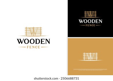 Wooden fence livestock barn logo design template