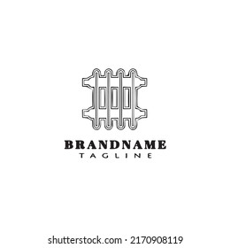 wooden fence logo design template icon modern vector illustration