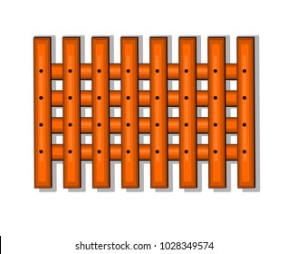 wooden fence on white background