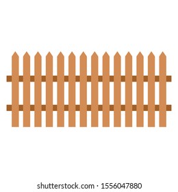 Wooden fence on white background - vector illustration.