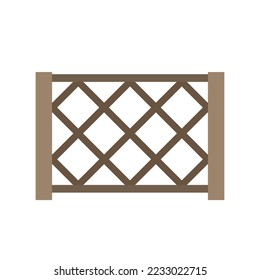 Wooden fence on white background. Wooden fence. Fence. Vector illustration. EPS 10.